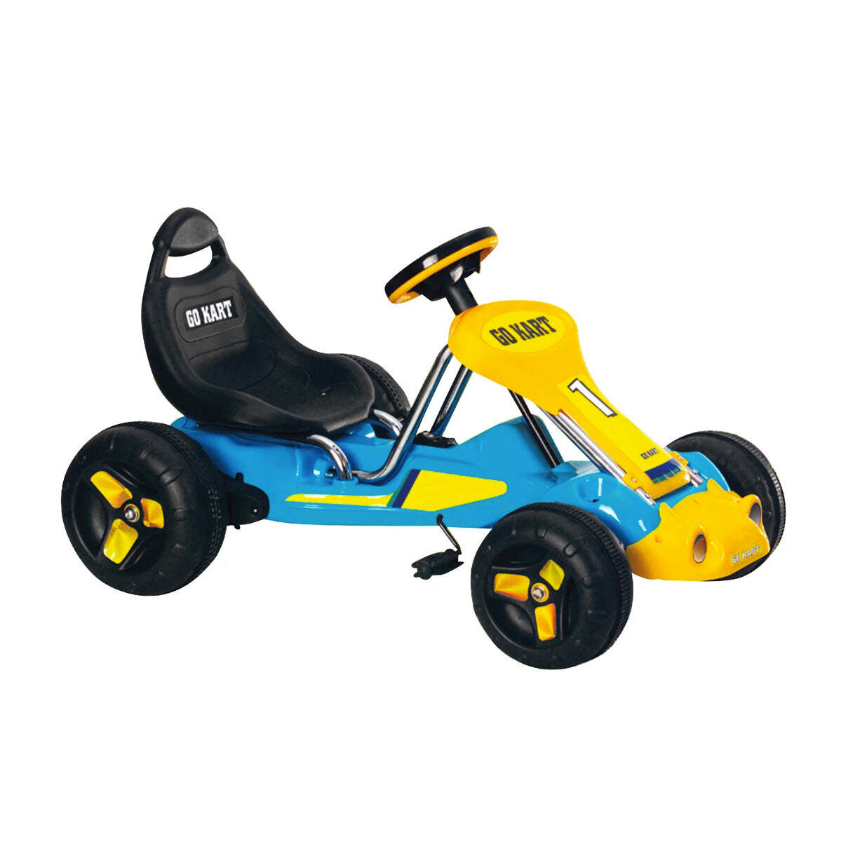 Pedal Powered Go-Kart for Children (Black) Ride & Steer/ 4-Wheel Vehicle - Lil Learners