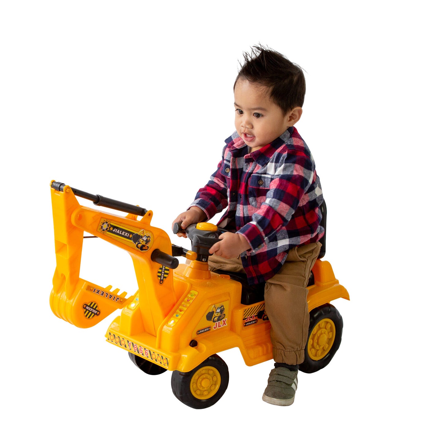 Ride-on Children’s Toy Excavator Truck (Yellow) - Lil Learners