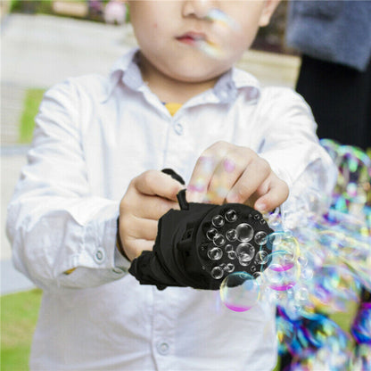 Kids Toys Automatic Gatling Bubble Gun Summer Soap Water Bubble Machine Black - Lil Learners