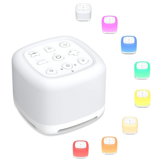 White Noise Machine with Night Light and 40 Soothing Sounds for Sleeping (White) - Lil Learners