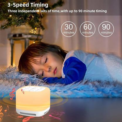 White Noise Machine with Night Light and 40 Soothing Sounds for Sleeping (White) - Lil Learners