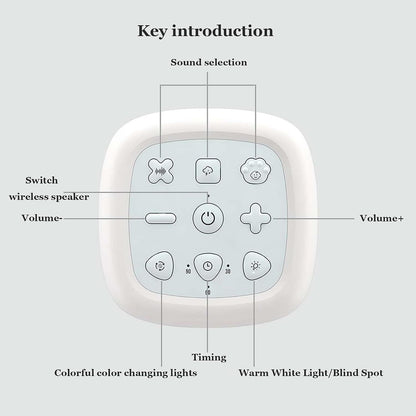 White Noise Machine with Night Light and 40 Soothing Sounds for Sleeping (White) - Lil Learners