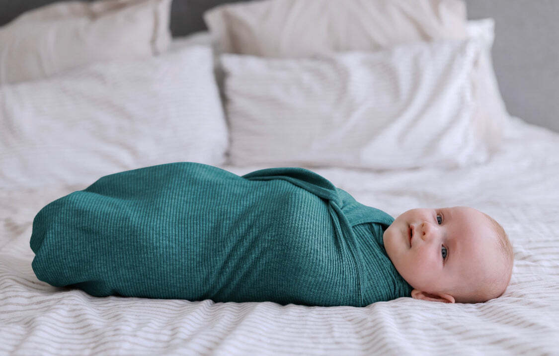 Ribbed Swaddle Jersey Wrap - Jewel - Lil Learners