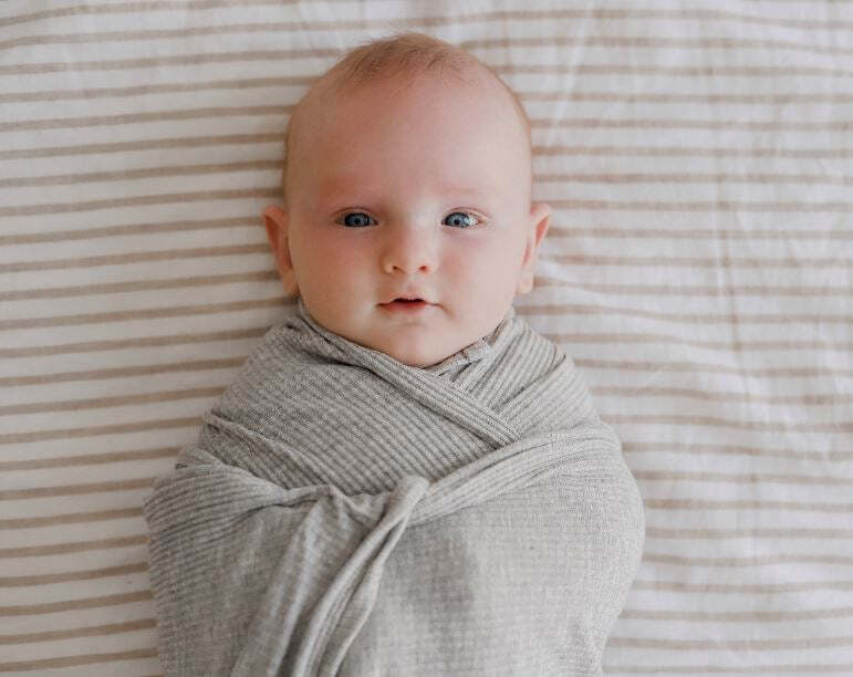 Ribbed Swaddle Jersey Wrap - Koala - Lil Learners