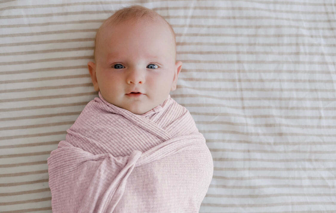 Ribbed Swaddle Jersey Wrap - Love - Lil Learners