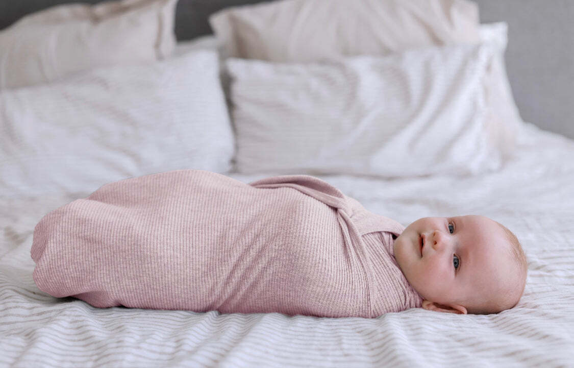 Ribbed Swaddle Jersey Wrap - Love - Lil Learners